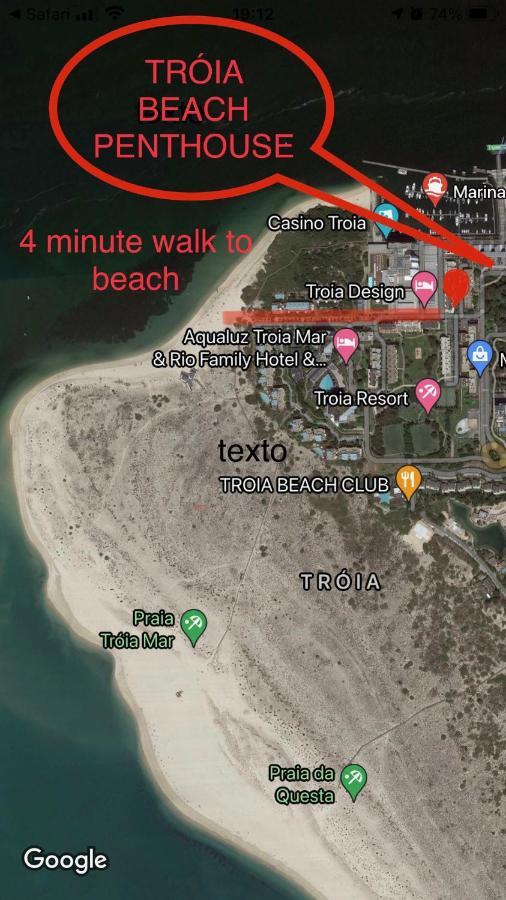 Beautiful Penthouse Apartment With Terrace - 4 Minute Walk To The Beach Troia Ngoại thất bức ảnh
